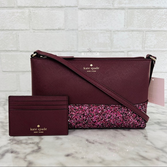 kate spade Handbags - Kate Spade Greta Court Glitter Ramey Crossbody & Court Graham Card Holder Wallet
